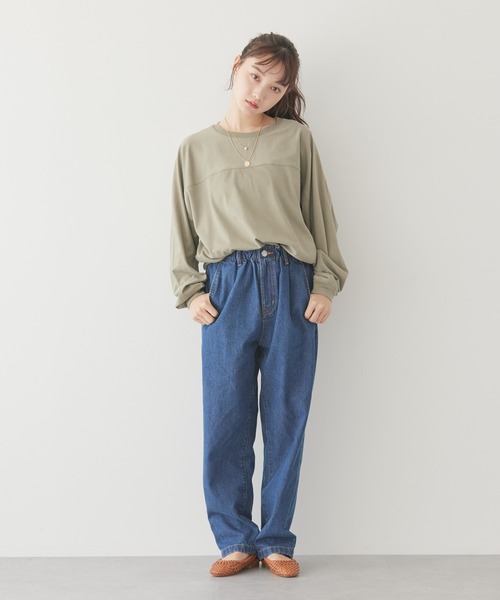 AMERICAN HOLIC(アメリカンホリック)の「切り替えカットチュニック(チュニック・レディース・ブルー/カーキ/アイボリー・M/L)」の4枚目の写真