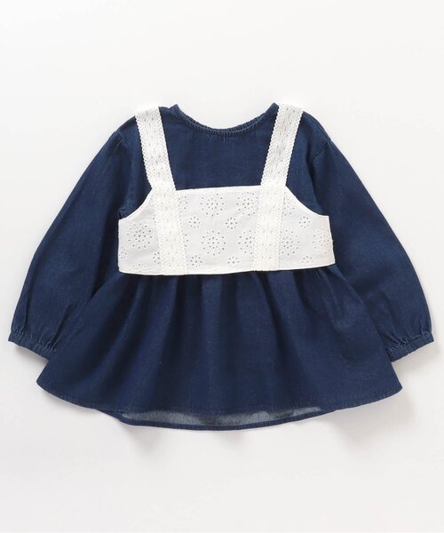 BREEZE(ブリーズ)の「レースビスチェ付きチュニック(チュニック・キッズ・ピンク/インディゴブルー・130/110/120/90/80/100/140)」の4枚目の写真