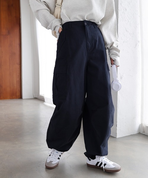 andme(アンドミー)の「M65コットン2wayカーゴパンツ(カーゴパンツ・レディース・ネイビー/ブラウン/ブラック/ベージュ/ホワイト/カーキ/キナリ・M)」の7枚目の写真