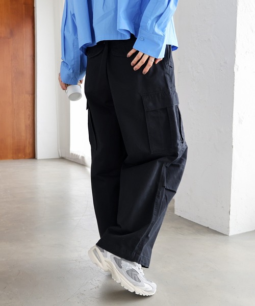 andme(アンドミー)の「M65コットン2wayカーゴパンツ(カーゴパンツ・レディース・ネイビー/ブラウン/ブラック/ベージュ/ホワイト/カーキ/キナリ・M)」の4枚目の写真