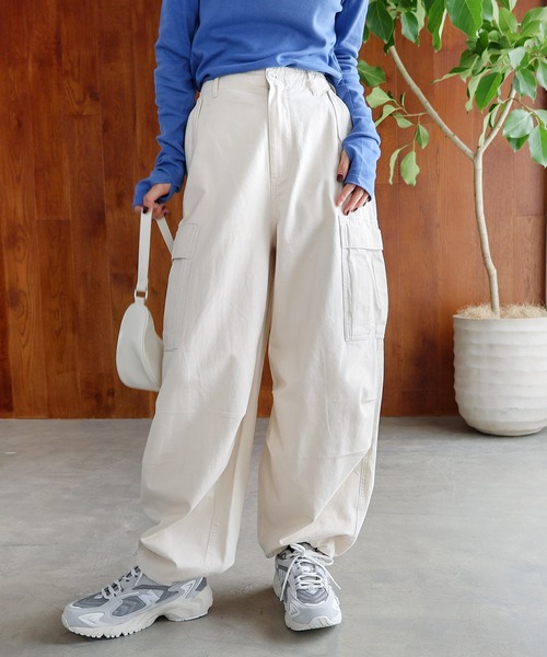 andme(アンドミー)の「M65コットン2wayカーゴパンツ(カーゴパンツ・レディース・ネイビー/ブラウン/ブラック/ベージュ/ホワイト/カーキ/キナリ・M)」の21枚目の写真