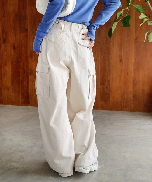 andme(アンドミー)の「M65コットン2wayカーゴパンツ(カーゴパンツ・レディース・ネイビー/ブラウン/ブラック/ベージュ/ホワイト/カーキ/キナリ・M)」の14枚目の写真