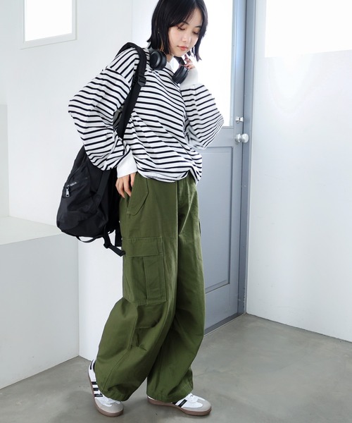 andme(アンドミー)の「M65コットン2wayカーゴパンツ(カーゴパンツ・レディース・ネイビー/ブラウン/ブラック/ベージュ/ホワイト/カーキ/キナリ・M)」の20枚目の写真