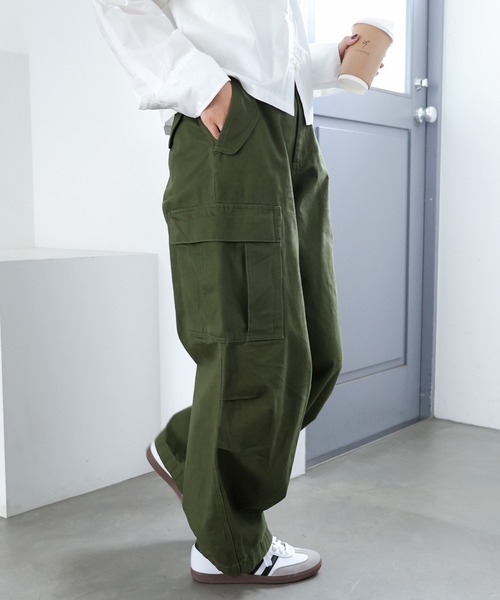 andme(アンドミー)の「M65コットン2wayカーゴパンツ(カーゴパンツ・レディース・ネイビー/ブラウン/ブラック/ベージュ/ホワイト/カーキ/キナリ・M)」の22枚目の写真