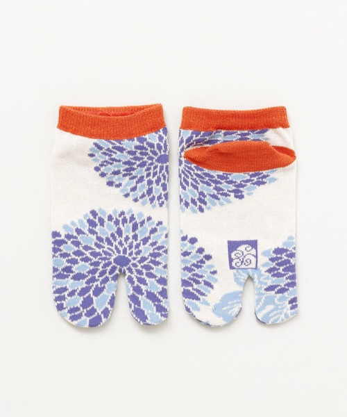 カヤ(カヤ)の「【カヤ】わらべ足袋型くつ下18~21cm むじな菊(ソックス/靴下・キッズ・キナリ/ネイビー・FREE)」の3枚目の写真