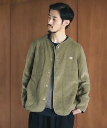 DANTON / ノーカラー フリース カーディガン