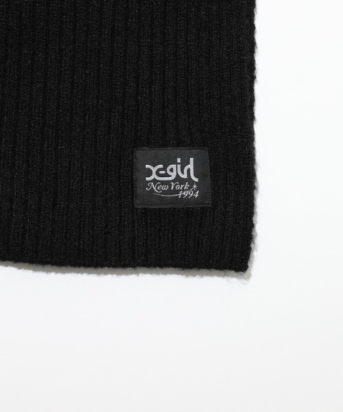 X-girl（エックスガール）の「KNIT HOODED STOLE（ストール/ショール・レディース・ブラック/ブルー・ONE SIZE）」の6枚目の写真