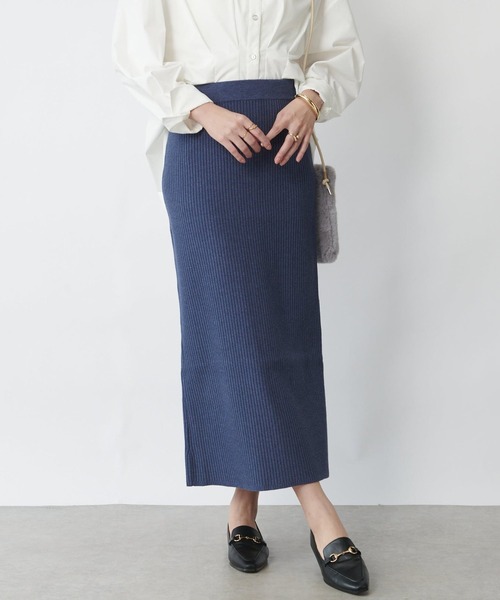 セール】《全骨格着痩せ》ニットナロースカート（スカート）｜un dix
