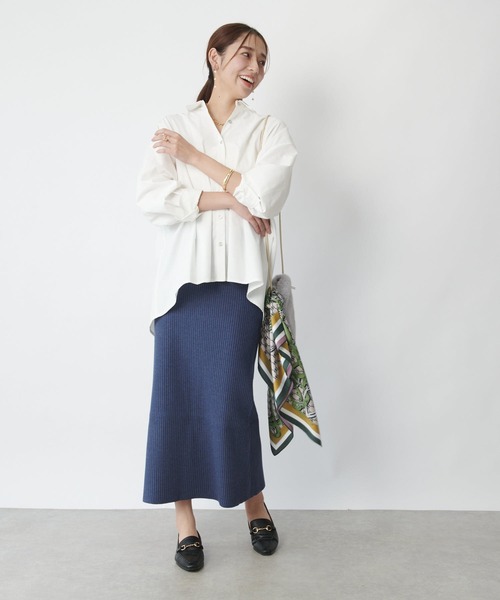 un dix cors（アンディコール）の「《全骨格着痩せ》ニットナロースカート（スカート・レディース・グリーン/ブラック/レッド/キャメル/チャコールグレー/ピンク/グレー/アイボリー/ブルー/ボルドー・FREE/S）」の18枚目の写真