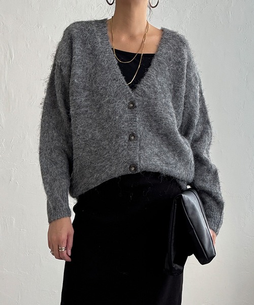 LBC（エルビーシー）の「ふんわりMIXカーディガン（カーディガン/ボレロ・レディース・イエロー/ベージュ/グレー/ブルー・M）」の2枚目の写真