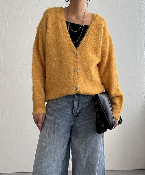 LBC（エルビーシー）の「ふんわりMIXカーディガン（カーディガン/ボレロ・レディース・イエロー/ベージュ/グレー/ブルー・M）」の4枚目の写真