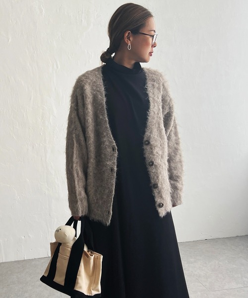 LBC（エルビーシー）の「ふんわりMIXカーディガン（カーディガン/ボレロ・レディース・イエロー/ベージュ/グレー/ブルー・M）」の7枚目の写真