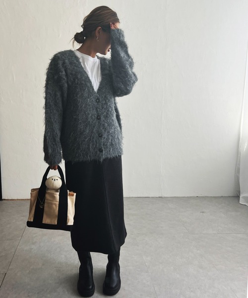 LBC（エルビーシー）の「ふんわりMIXカーディガン（カーディガン/ボレロ・レディース・イエロー/ベージュ/グレー/ブルー・M）」の5枚目の写真