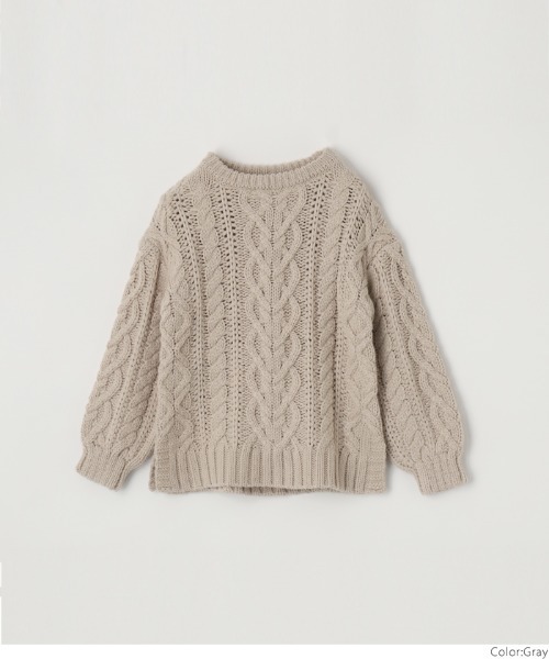 coca(coca)(コカ)の「キッズ 親子お揃いウールミックスケーブルニット(ニット/セーター・キッズ・グレー/ネイビー・100/140/110/120/130)」の12枚目の写真