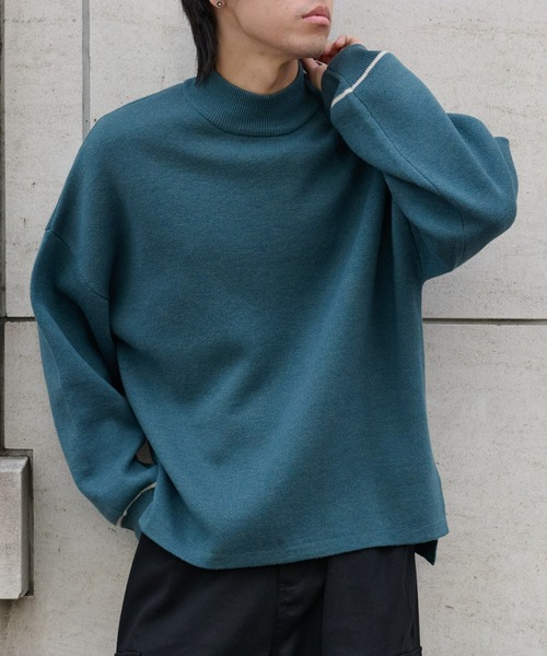 COLONY 2139（コロニートゥーワンスリーナイン）の「リサイクルポリハイネックニット（ニット/セーター・メンズ・アイボリー/グレイッシュベージュ/ブラック/バイオレット/ブルー・MEDIUM/LARGE）」の4枚目の写真