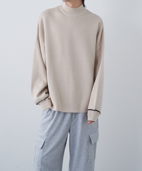 COLONY 2139（コロニートゥーワンスリーナイン）の「リサイクルポリハイネックニット（ニット/セーター・メンズ・アイボリー/グレイッシュベージュ/ブラック/バイオレット/ブルー・MEDIUM/LARGE）」の6枚目の写真