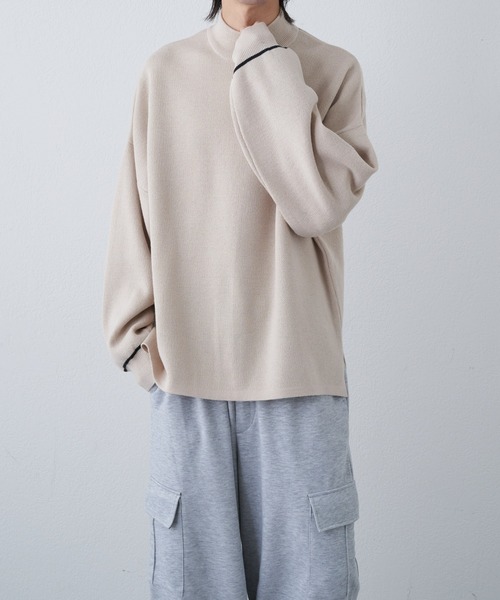 COLONY 2139（コロニートゥーワンスリーナイン）の「リサイクルポリハイネックニット（ニット/セーター・メンズ・アイボリー/グレイッシュベージュ/ブラック/バイオレット/ブルー・MEDIUM/LARGE）」の7枚目の写真