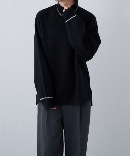 COLONY 2139（コロニートゥーワンスリーナイン）の「リサイクルポリハイネックニット（ニット/セーター・メンズ・アイボリー/グレイッシュベージュ/ブラック/バイオレット/ブルー・MEDIUM/LARGE）」の18枚目の写真