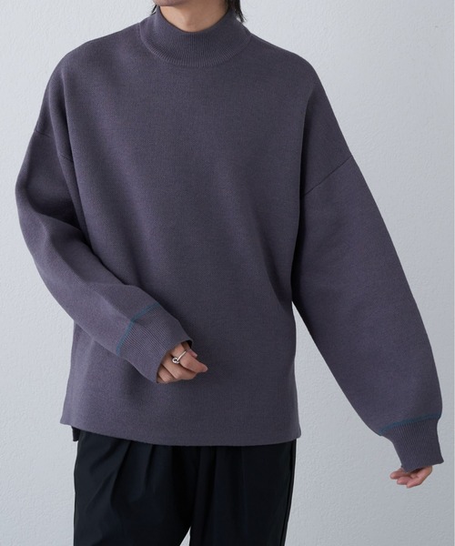 COLONY 2139（コロニートゥーワンスリーナイン）の「リサイクルポリハイネックニット（ニット/セーター・メンズ・アイボリー/グレイッシュベージュ/ブラック/バイオレット/ブルー・MEDIUM/LARGE）」の12枚目の写真