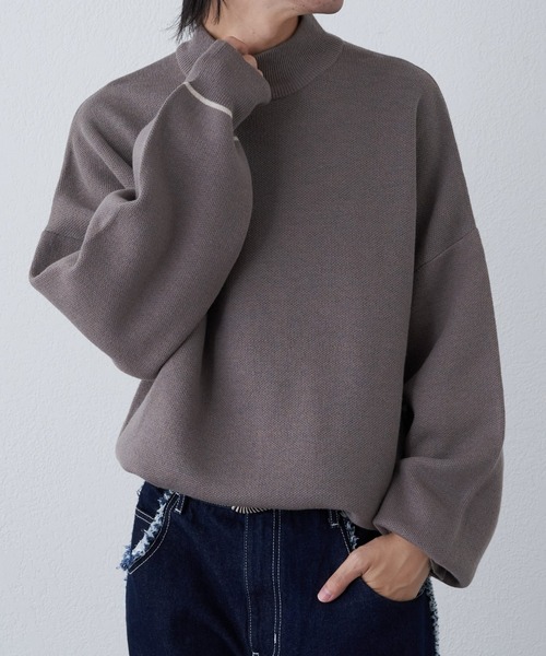 COLONY 2139（コロニートゥーワンスリーナイン）の「リサイクルポリハイネックニット（ニット/セーター・メンズ・アイボリー/グレイッシュベージュ/ブラック/バイオレット/ブルー・MEDIUM/LARGE）」の13枚目の写真