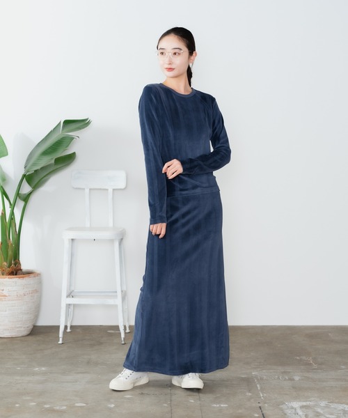 MILLER（ミラー）の「▲R.P.miller/ミラー Velor skirt ベロアスカート（スカート・レディース・ネイビー/ベージュ/アイボリー・FREE）」の16枚目の写真