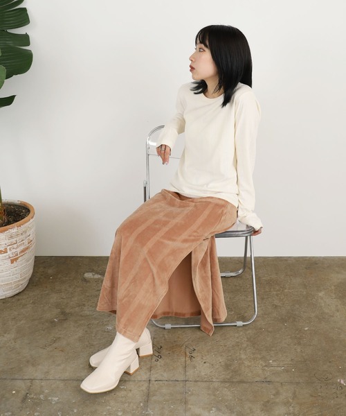 MILLER（ミラー）の「▲R.P.miller/ミラー Velor skirt ベロアスカート（スカート・レディース・ネイビー/ベージュ/アイボリー・FREE）」の13枚目の写真