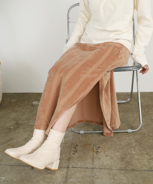 MILLER（ミラー）の「▲R.P.miller/ミラー Velor skirt ベロアスカート（スカート・レディース・ネイビー/ベージュ/アイボリー・FREE）」の12枚目の写真