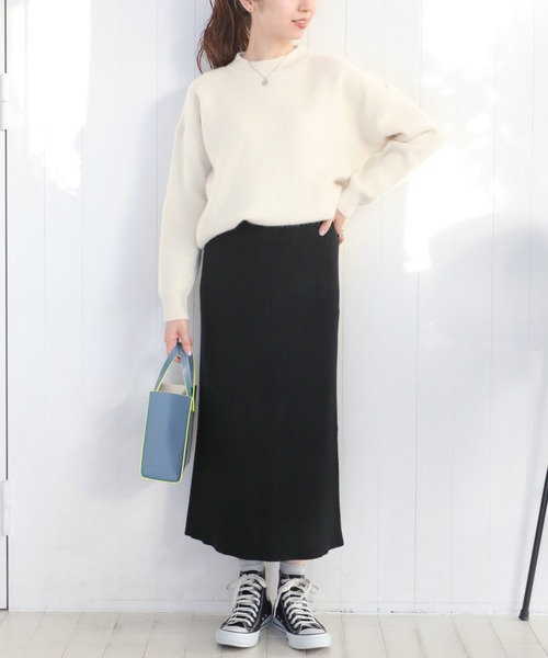 SETUP7(セットアップセブン)の「【SETUP7】タイトリブニットスカート KNF037(スカート・レディース・ダークブラウン/ブラック/ベージュ・FREE)」の7枚目の写真