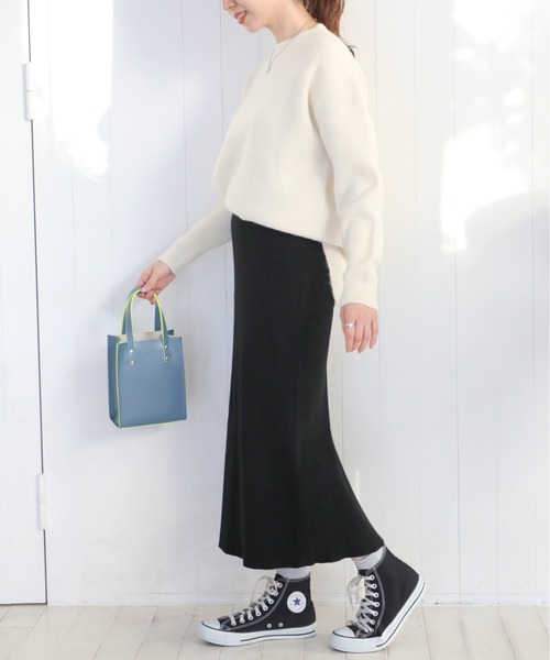 SETUP7(セットアップセブン)の「【SETUP7】タイトリブニットスカート KNF037(スカート・レディース・ダークブラウン/ブラック/ベージュ・FREE)」の8枚目の写真