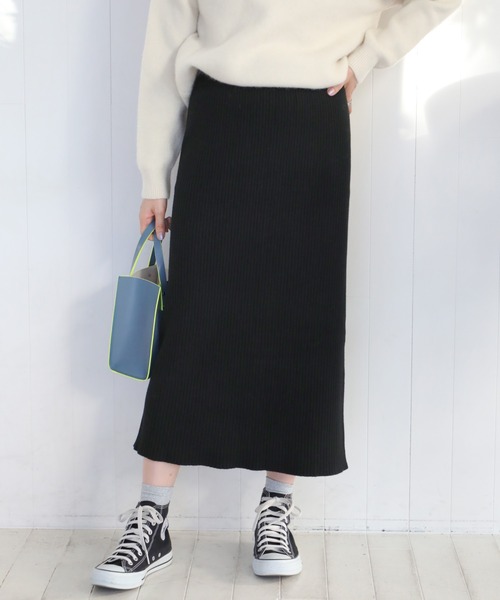 SETUP7(セットアップセブン)の「【SETUP7】タイトリブニットスカート KNF037(スカート・レディース・ダークブラウン/ブラック/ベージュ・FREE)」の4枚目の写真