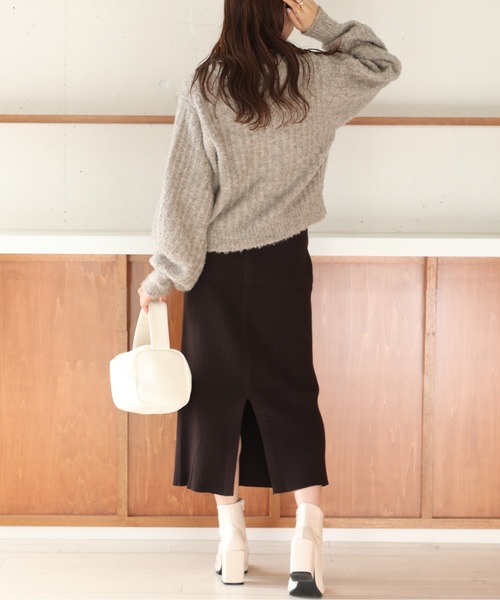 SETUP7(セットアップセブン)の「【SETUP7】タイトリブニットスカート KNF037(スカート・レディース・ダークブラウン/ブラック/ベージュ・FREE)」の15枚目の写真