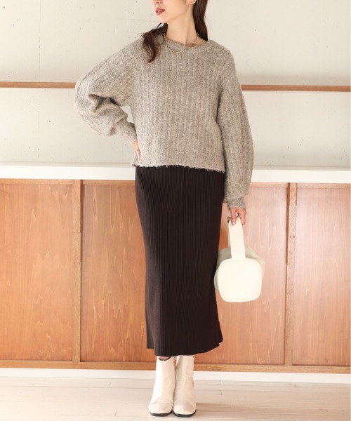 SETUP7(セットアップセブン)の「【SETUP7】タイトリブニットスカート KNF037(スカート・レディース・ダークブラウン/ブラック/ベージュ・FREE)」の12枚目の写真