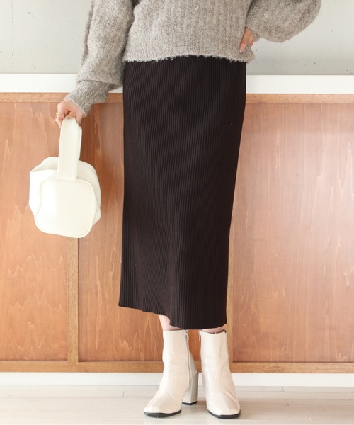 SETUP7(セットアップセブン)の「【SETUP7】タイトリブニットスカート KNF037(スカート・レディース・ダークブラウン/ブラック/ベージュ・FREE)」の10枚目の写真