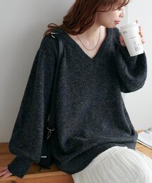 【WEB限定】ふわメランジバックスリットプルオーバー