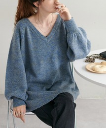 【WEB限定】ふわメランジバックスリットプルオーバー