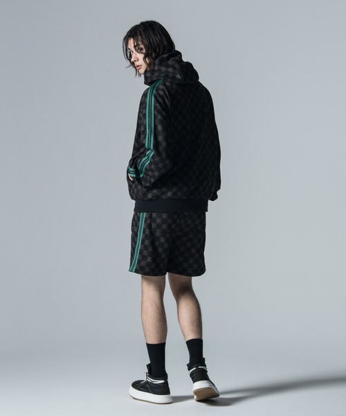 glamb（グラム）の「Monogram Hooded Jersey / モノグラムフーデッドジャージ（ジャージ・メンズ・ブラック/ネイビー・L/M/S）」の12枚目の写真