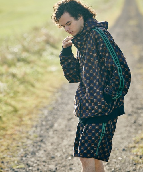 glamb（グラム）の「Monogram Hooded Jersey / モノグラムフーデッドジャージ（ジャージ・メンズ・ブラック/ネイビー・L/M/S）」の14枚目の写真