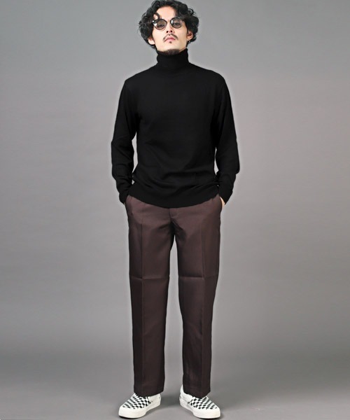 LUXSTYLE（ラグスタイル）の「12G天竺タートルネックニット（ニット/セーター・メンズ・ホワイト/ブラック・M/XL/L）」の4枚目の写真