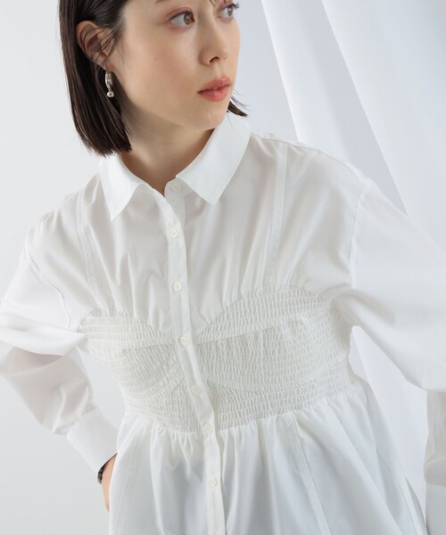 Ray BEAMS(レイビームス)の「Ray BEAMS / ビスチェ シャーリング シャツ(シャツ/ブラウス・レディース・ホワイト/サックスブルー・ONE SIZE)」の9枚目の写真