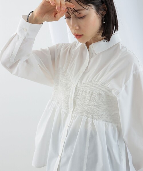 Ray BEAMS(レイビームス)の「Ray BEAMS / ビスチェ シャーリング シャツ(シャツ/ブラウス・レディース・ホワイト/サックスブルー・ONE SIZE)」の10枚目の写真