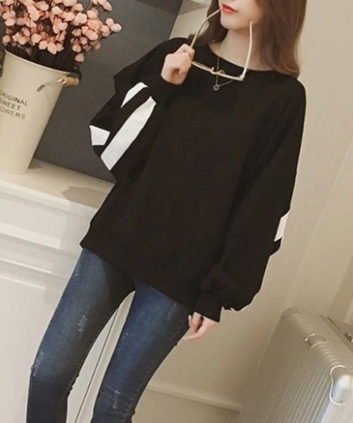COCOMOMO(ココモモ)の「ドルマンスリーブ スウェットプルオーバー(Tシャツ/カットソー・レディース・ブラック・M/L/XL)」の6枚目の写真