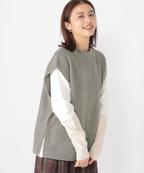 studio CLIP（スタディオクリップ）の「5ゲージ ふわふわベスト（ベスト・レディース・ベージュ/マスタード/グレー・FREE）」の11枚目の写真