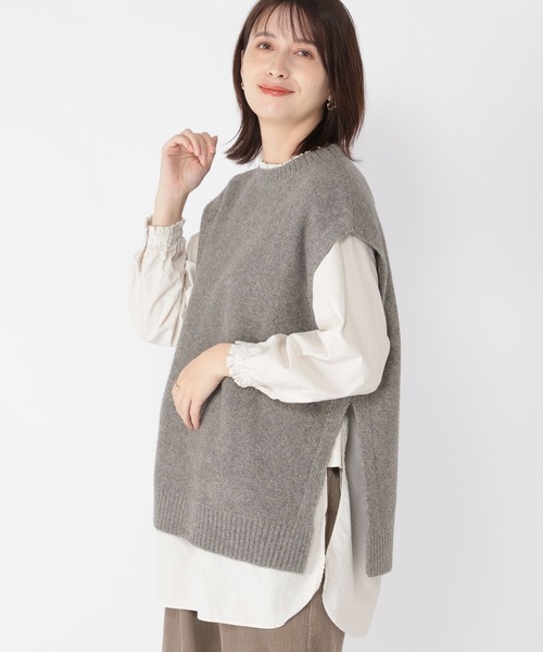 studio CLIP（スタディオクリップ）の「5ゲージ ふわふわベスト（ベスト・レディース・ベージュ/マスタード/グレー・FREE）」の14枚目の写真