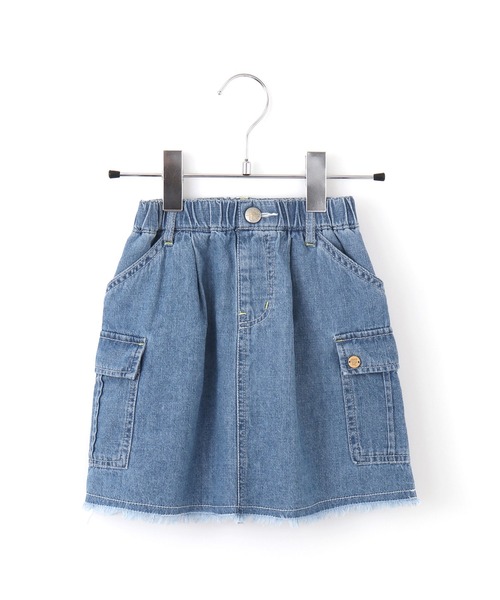 MAKE YOUR DAY（メイクユアデイ）の「カーゴポケットフリンジスカート■80～140cm（スカート・キッズ・オリーブ/ブルー/ベージュ・90/120/100/140/130/110/80）」の3枚目の写真