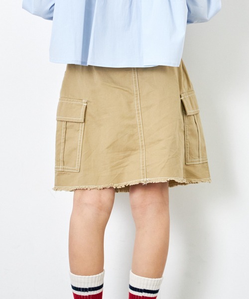 MAKE YOUR DAY（メイクユアデイ）の「カーゴポケットフリンジスカート■80～140cm（スカート・キッズ・オリーブ/ブルー/ベージュ・90/120/100/140/130/110/80）」の6枚目の写真