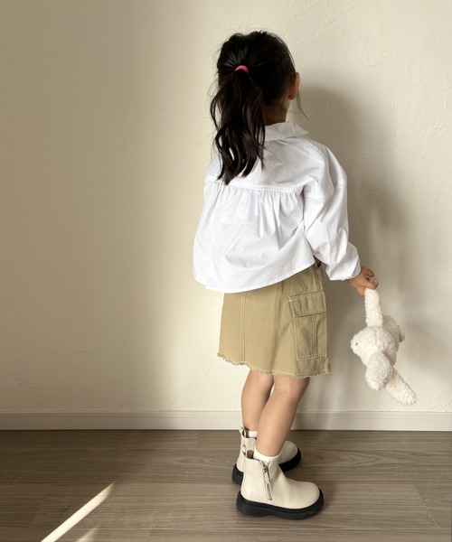 MAKE YOUR DAY（メイクユアデイ）の「カーゴポケットフリンジスカート■80～140cm（スカート・キッズ・オリーブ/ブルー/ベージュ・90/120/100/140/130/110/80）」の22枚目の写真