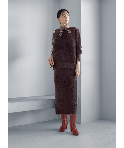 STYLE DELI(スタイルデリ)の「55cm正方形スカーフ/ずらしストライプ(ストール/ショール・レディース・ブラック/ベージュ/ブラウン・FREE)」の5枚目の写真