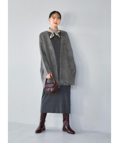 STYLE DELI(スタイルデリ)の「55cm正方形スカーフ/ずらしストライプ(ストール/ショール・レディース・ブラック/ベージュ/ブラウン・FREE)」の10枚目の写真