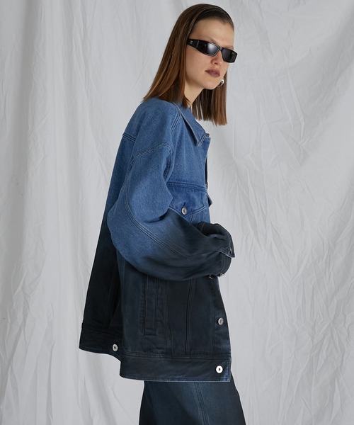 PRANK PROJECT（プランクプロジェクト）の「ビックコンシャスデニムジャケット / Big Conscious Denim Jacket（デニムジャケット・レディース・ブルー/ホワイト・FREE）」の8枚目の写真