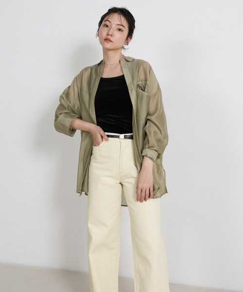 select MOCA（セレクトモカ）の「スラブストレートデニムパンツ（デニムパンツ・レディース・インディゴブルー/ライトインディゴブルー/ホワイト/ブラック/ナチュラル・SMALL/LARGE/MEDIUM）」の20枚目の写真